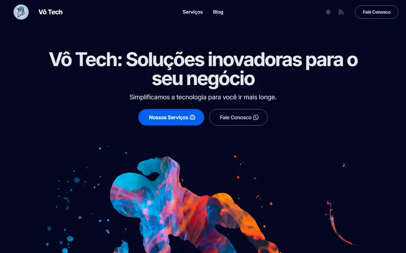 Página inicial do site Vô Tech